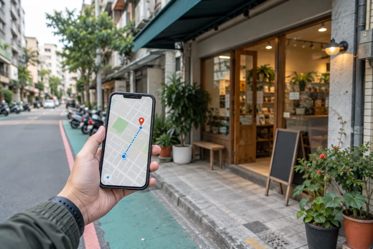 手機地圖導航到店家門口